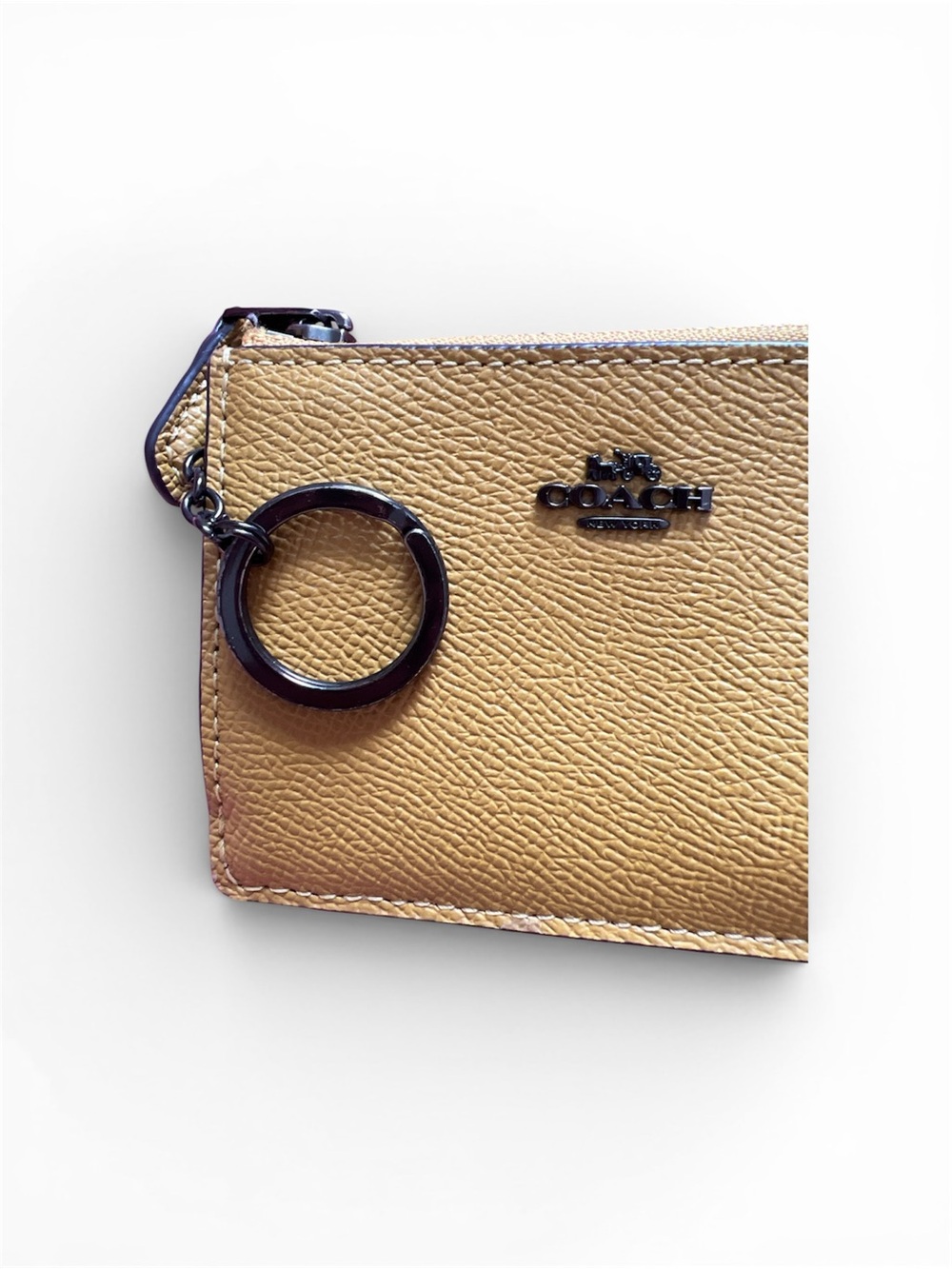 Coach Mustard Yellow Leather ID Card Case with Keyring - Picture 4 of 4